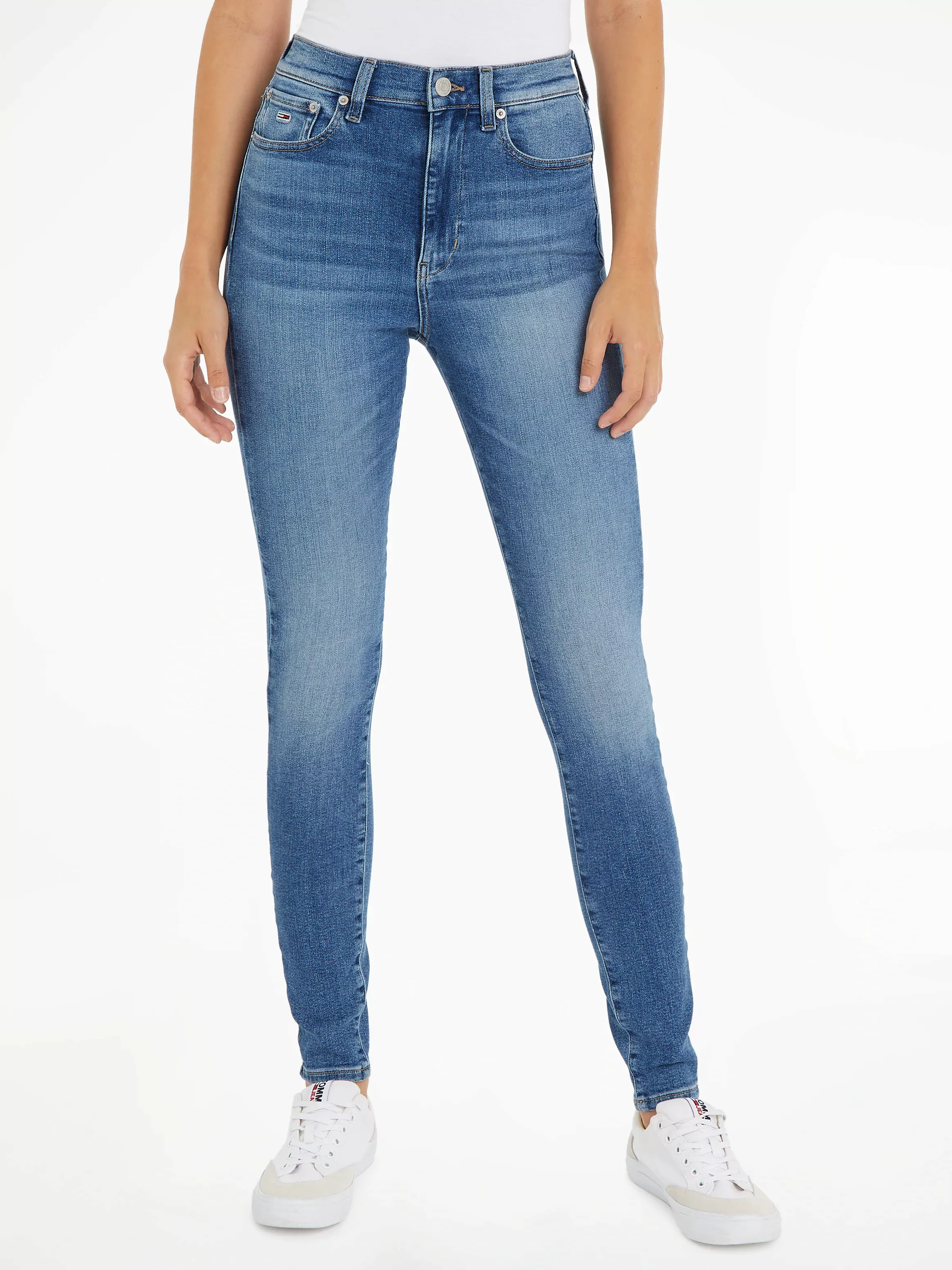 Tommy Jeans Bequeme Jeans Sylvia Skinny Slim Jeans Hohe Leibhöhe mit Lederm günstig online kaufen