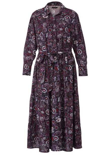 Sara Lindholm Sommerkleid Maxikleid A-Line floraler Print Hemdkragen günstig online kaufen