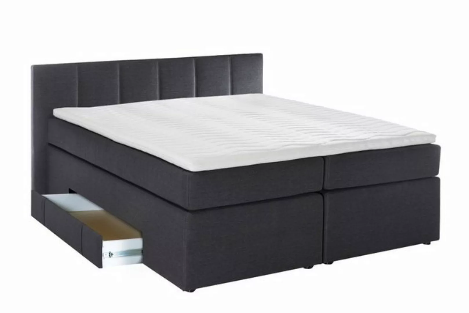 Möbelfreude Boxspringbett Boxspringbett Beatrice 180x200 cm Anthrazit H2, 1 günstig online kaufen