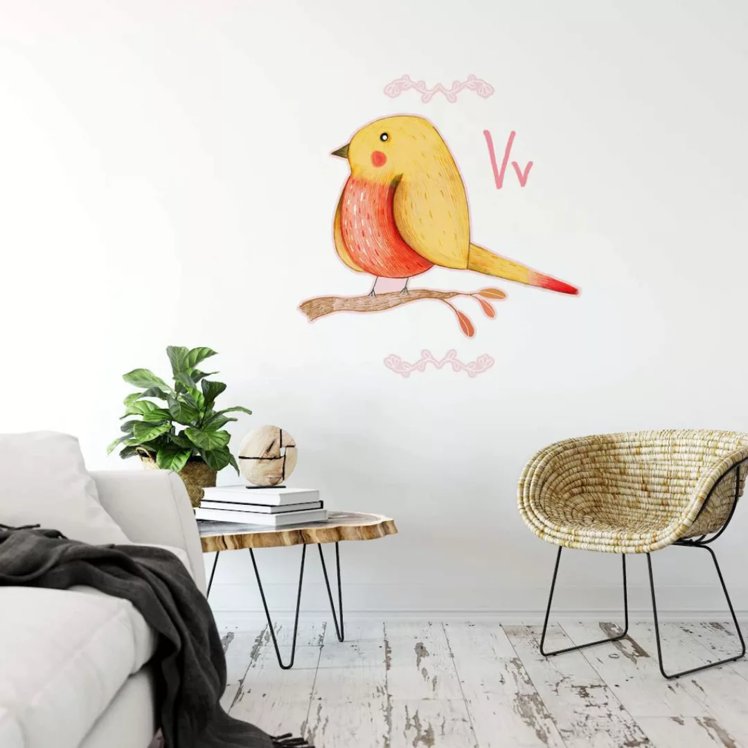 Wall-Art Wandtattoo "Kleiner Vogel Buchstabe V", (1 St.), selbstklebend, en günstig online kaufen