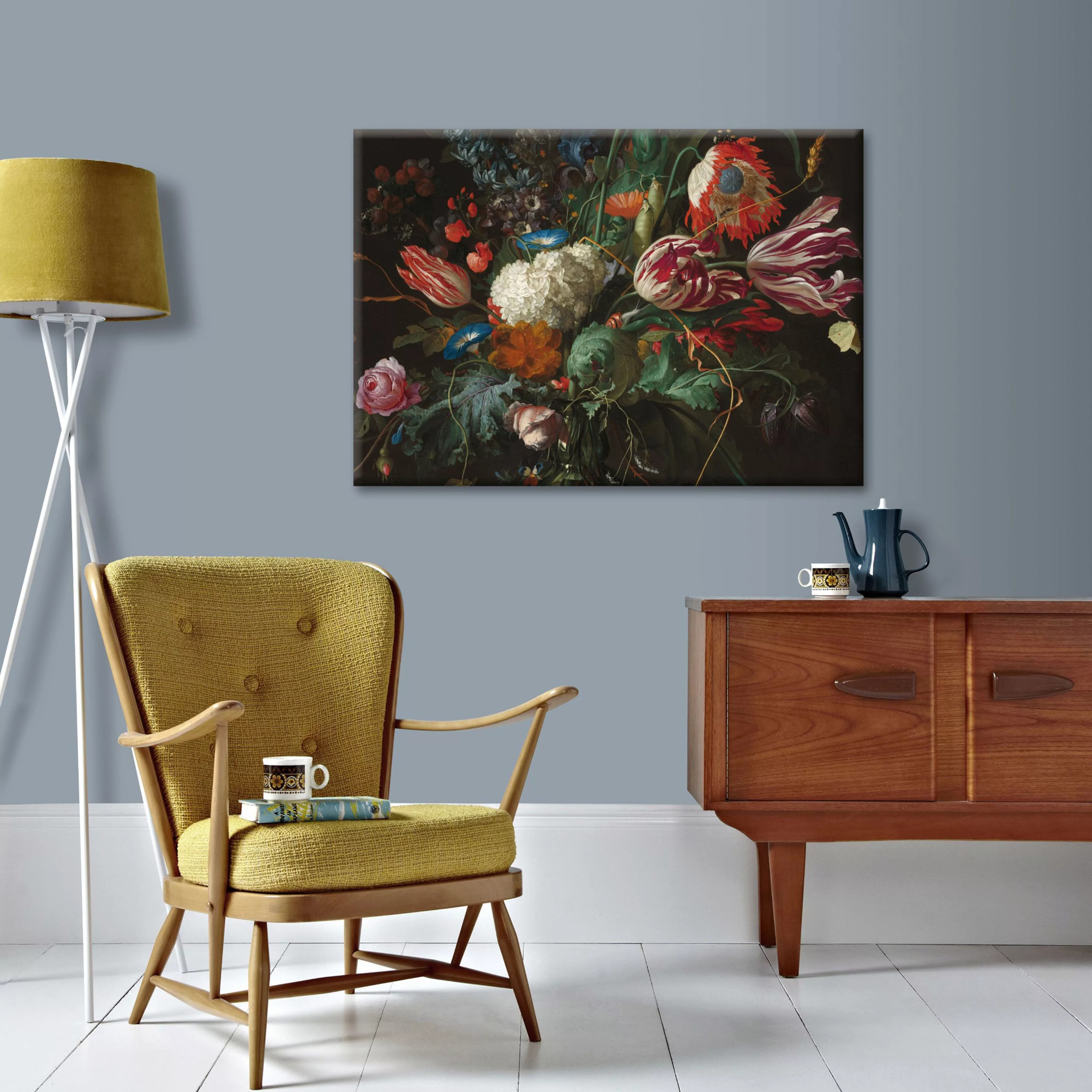 Art for the home Leinwandbild "Vase of Flowers, Ausschnitt, Jan Davidsz de günstig online kaufen