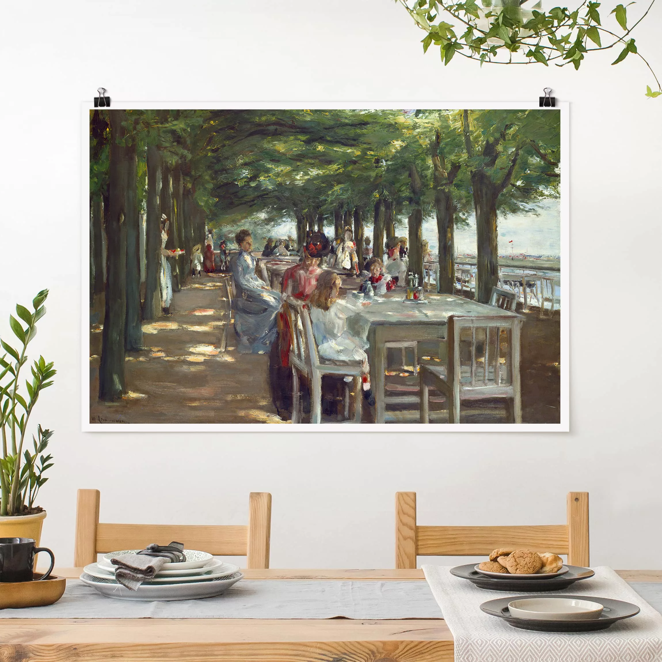 Poster Kunstdruck - Querformat Max Liebermann - Terrasse des Restaurants Ja günstig online kaufen