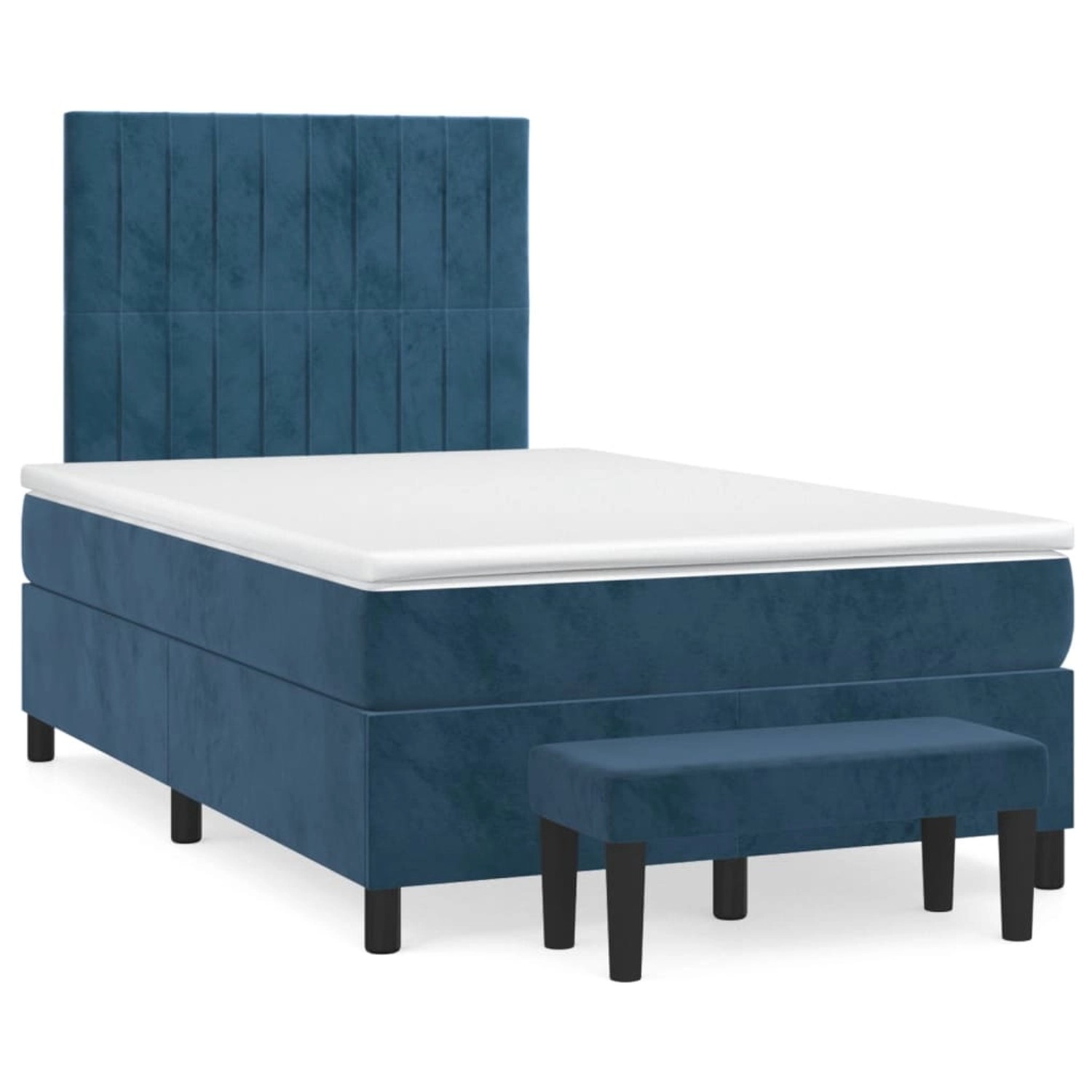 vidaXL Boxspringbett mit Matratze Dunkelblau 120x200 cm Samt1466523 günstig online kaufen