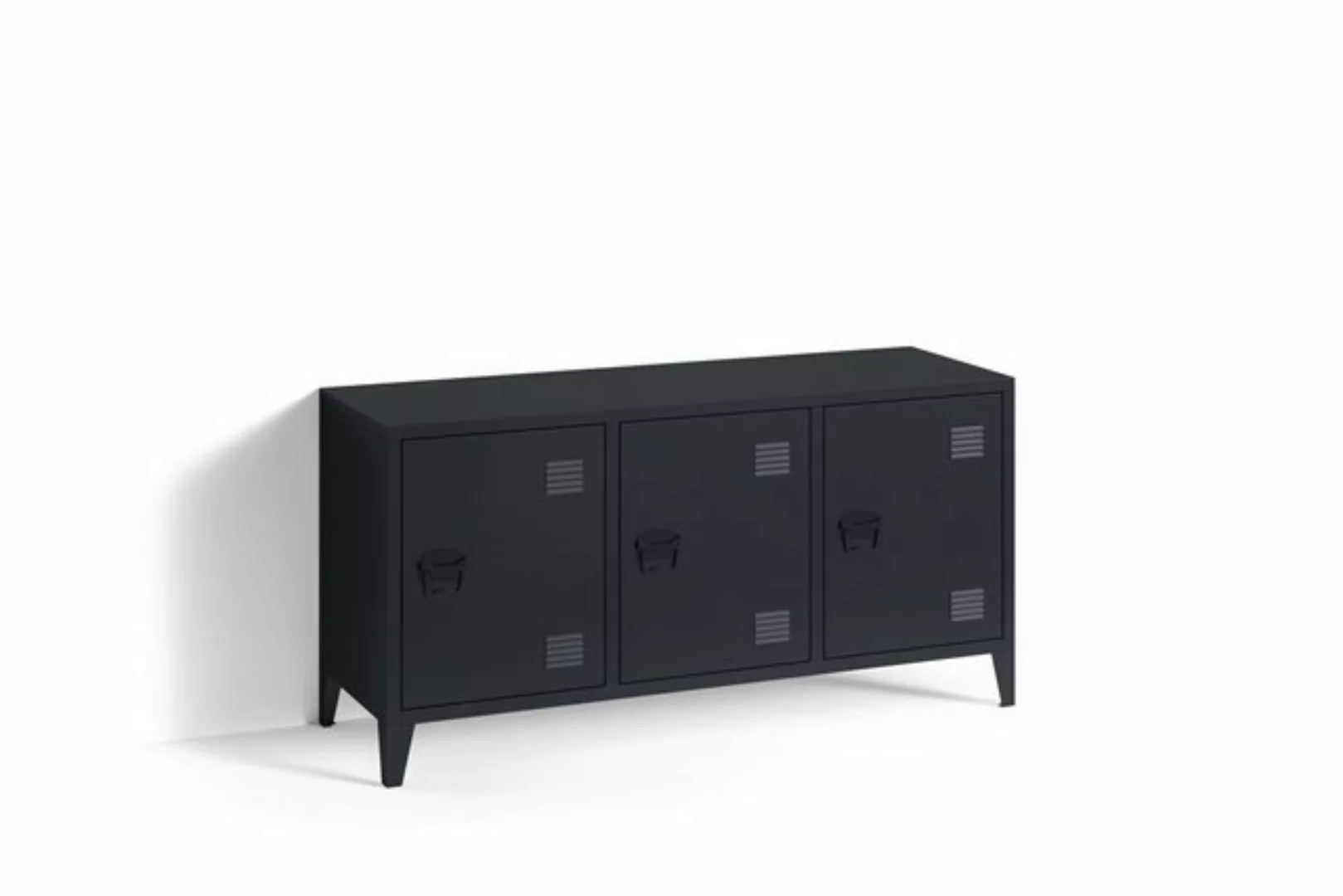 Homexperts Seitenschrank COLLEGE Stahl Schwarz, B120xH58xT40cm günstig online kaufen