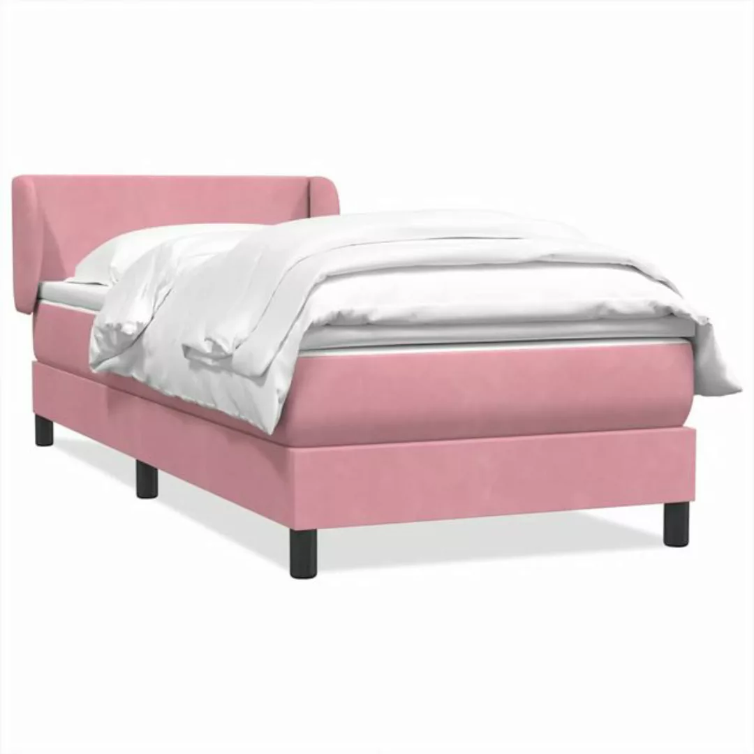 vidaXL Boxspringbett, Boxspringbett mit Matratze Rosa 90x210 cm Samt günstig online kaufen