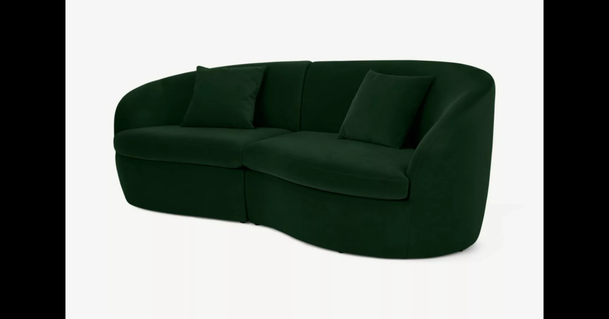 Reisa 3-Sitzer Sofa, Samt in Tannengruen - MADE.com günstig online kaufen