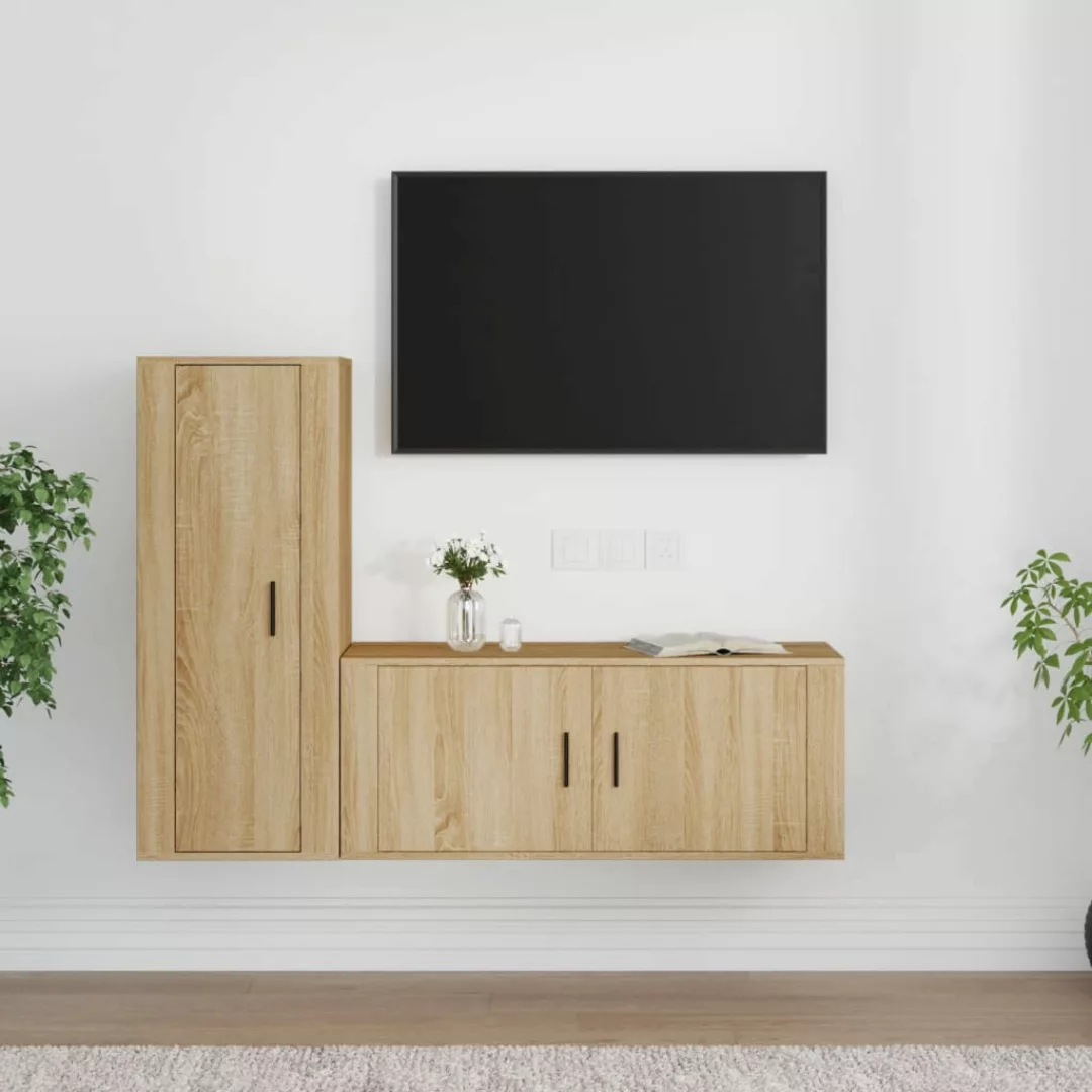 Vidaxl 2-tlg. Tv-schrank-set Sonoma-eiche Holzwerkstoff günstig online kaufen