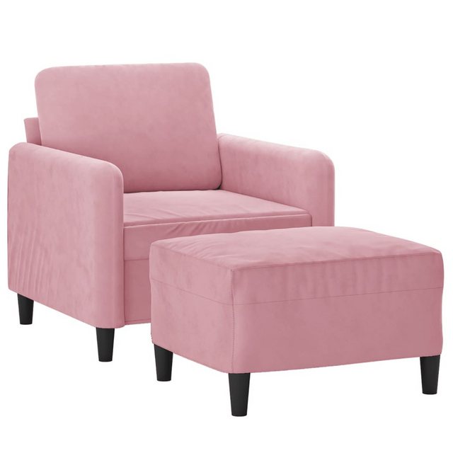 vidaXL Sofa Sessel mit Hocker Rosa 60 cm Samt günstig online kaufen