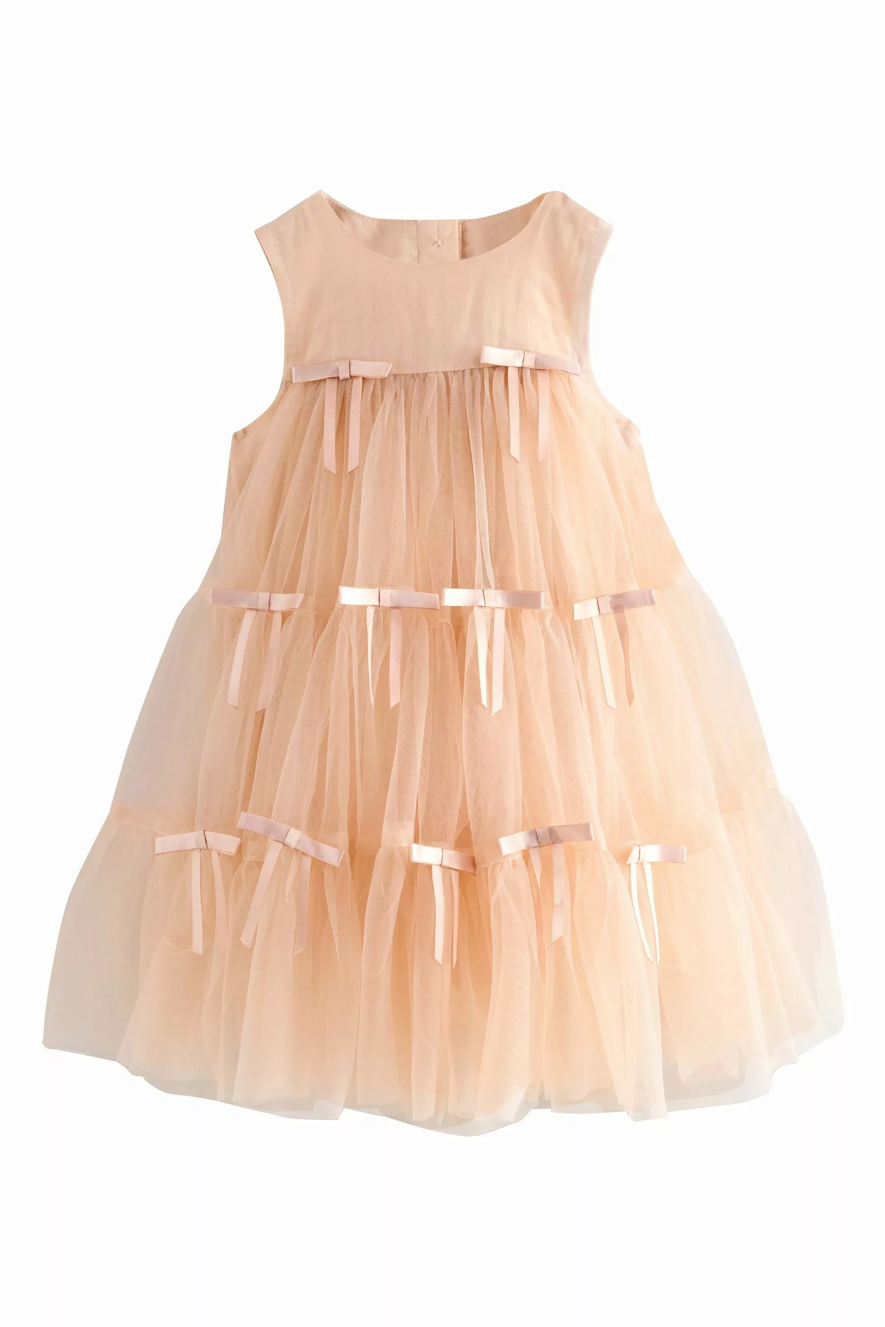Next Tüllkleid Ärmelloses Mesh-Kleid mit Schleifendetail günstig online kaufen