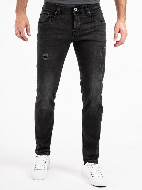 PEAK TIME Slim-fit-Jeans München Herren Jeans mit Stretch-Bund und Destroye günstig online kaufen