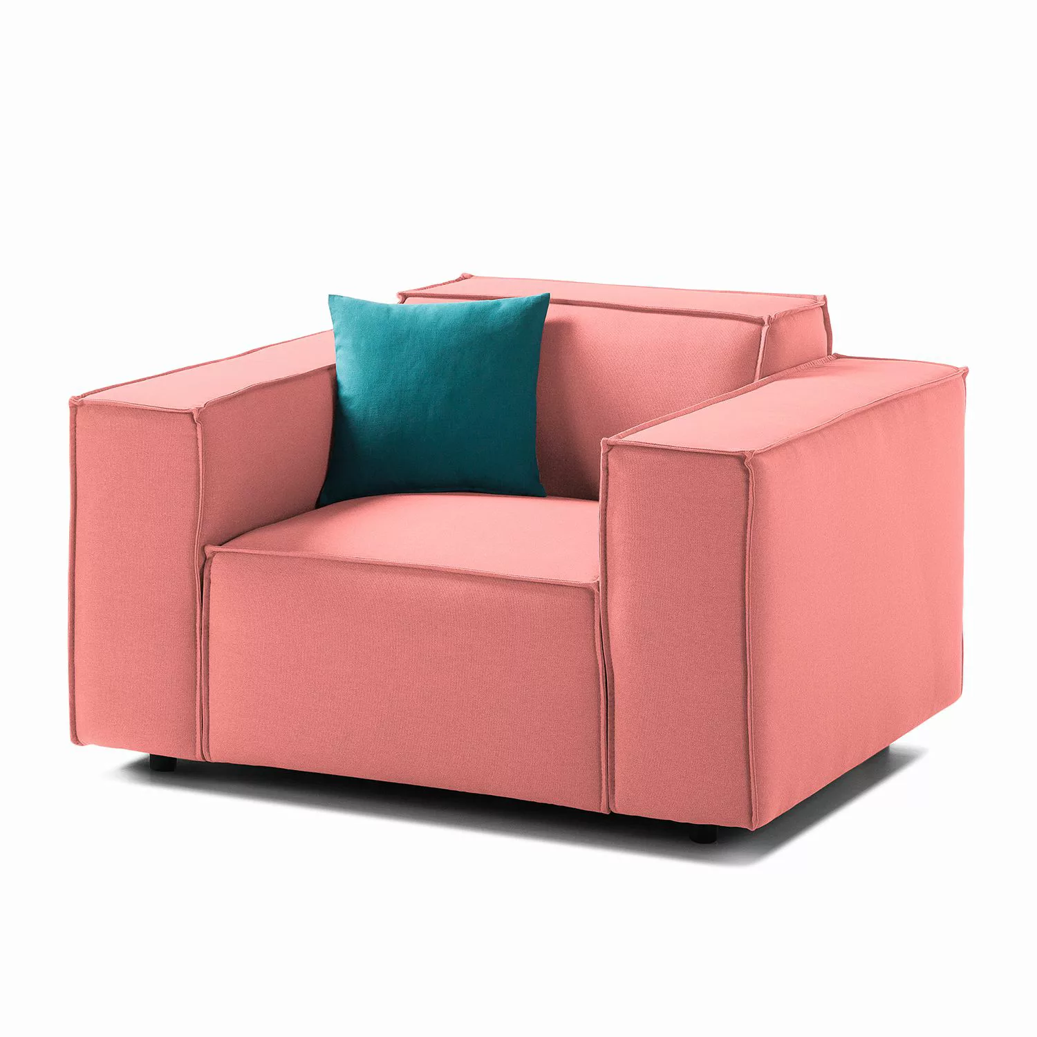 home24 Sessel Kinx Koralle Strukturstoff 120x72x96 cm (BxHxT) günstig online kaufen