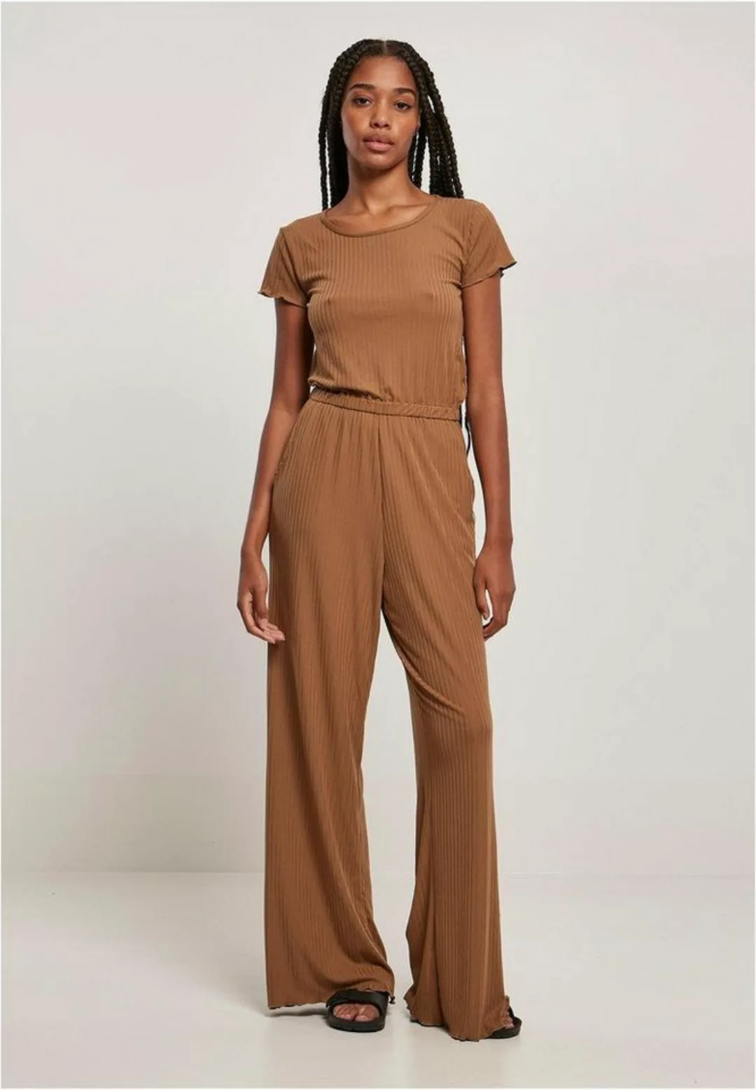 URBAN CLASSICS Jumpsuit "Urban Classics Damen Ladies Rib Wid Leg Jumpsuit", günstig online kaufen