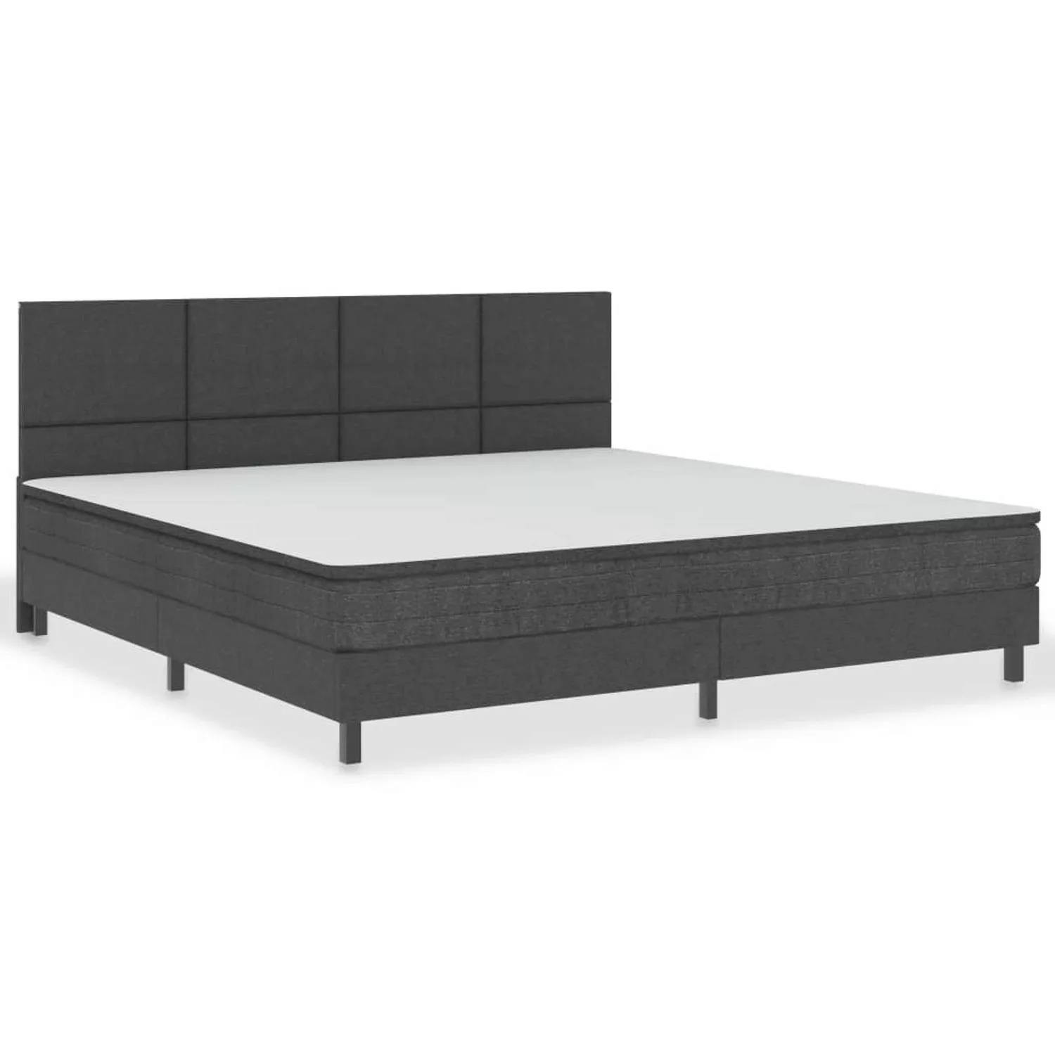 vidaXL Boxspringbett Boxspringbett Dunkelgrau Stoff 200x200 cm Doppelbett B günstig online kaufen