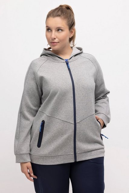 Ulla Popken Sweatjacke Sweatjacke Doubleface Kapuze Zipptaschen günstig online kaufen