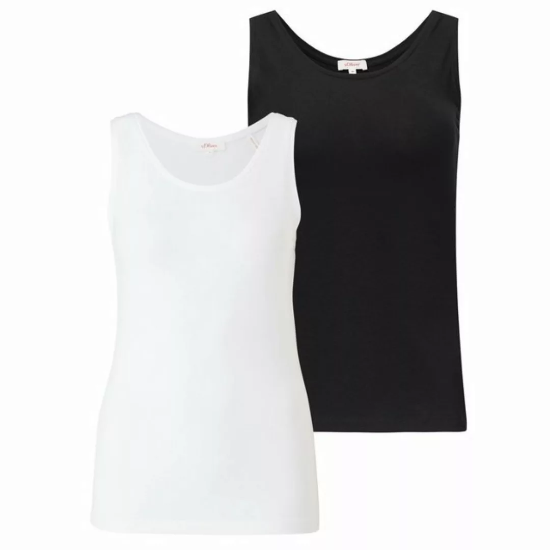 s.Oliver T-Shirt Basic-Top (2-tlg) runder Ausschnitt, breite Träger, Slim F günstig online kaufen