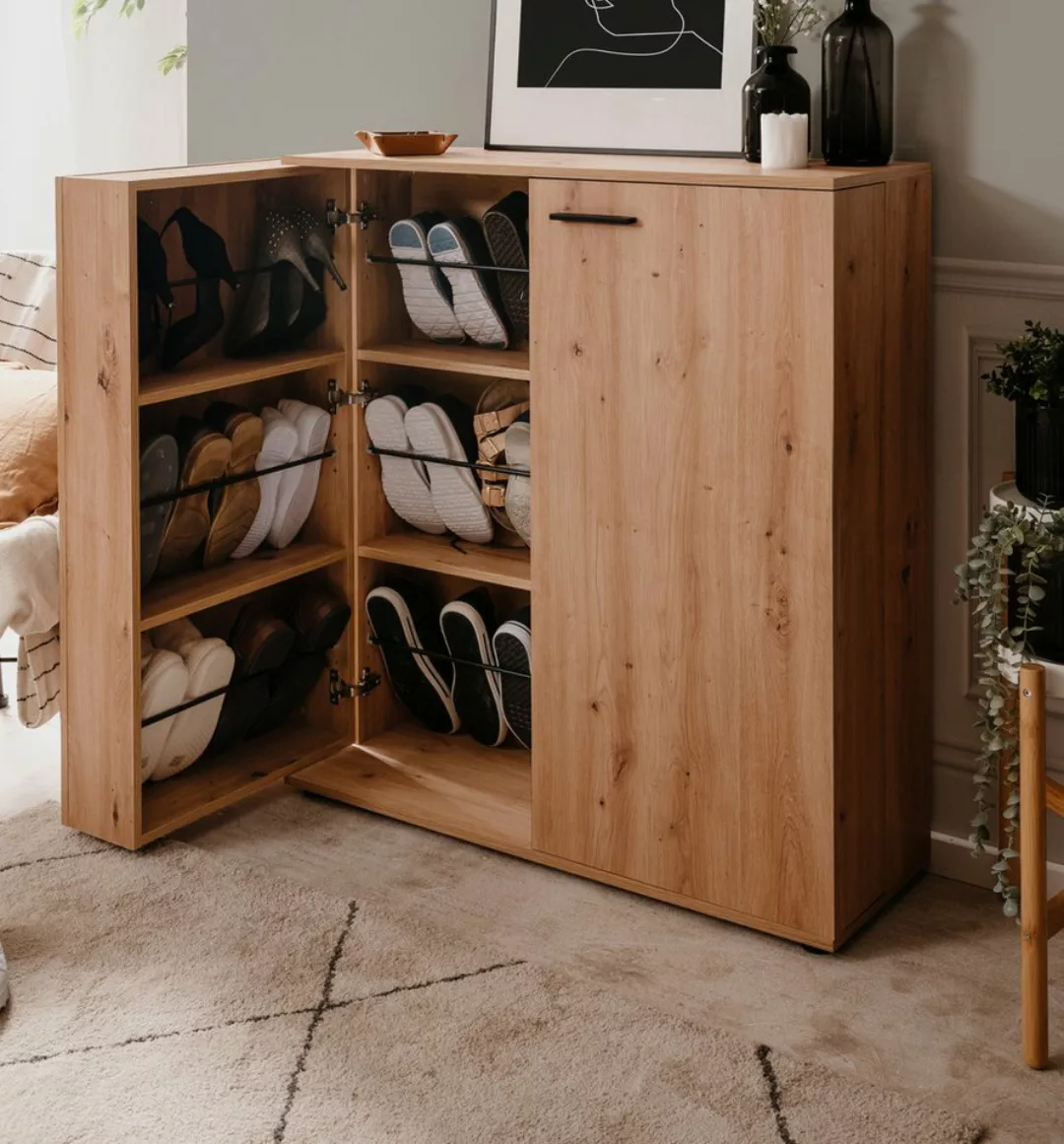 Furn.Design Schuhschrank Logu (Kommode in Eiche Artisan, ausklappbar, 100 x günstig online kaufen