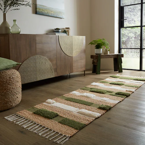 FLAIR RUGS Teppich »MEDINA BLOCKS«, rechteckig, 22 mm Höhe, Jute/-und Wollm günstig online kaufen