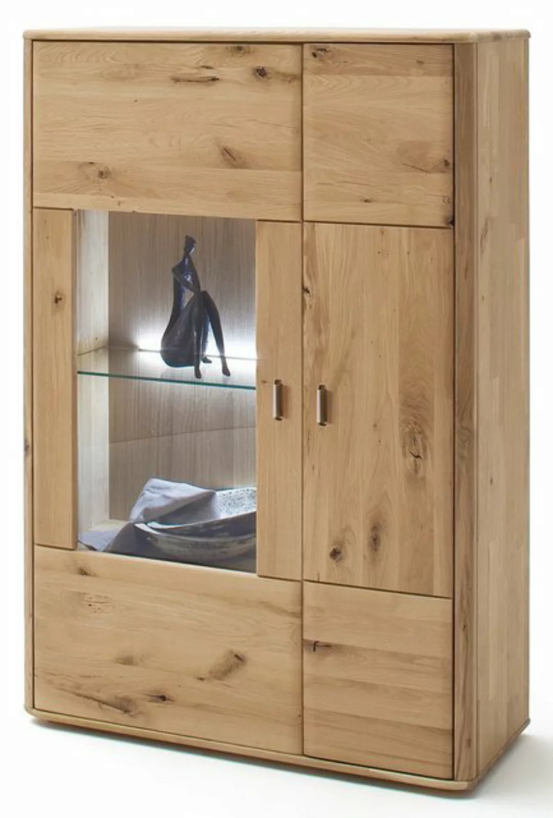 MCA furniture Vitrine Highboard Ravello rechts, Balkeneiche Bianco, LED Bel günstig online kaufen