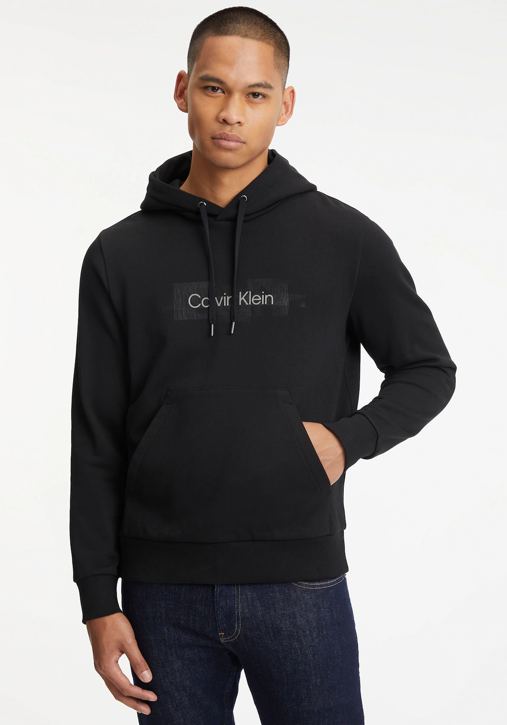 Calvin Klein Kapuzensweatshirt "BOX STRIPED LOGO HOODIE", mit Kordelzug an günstig online kaufen