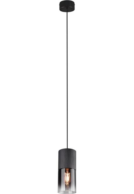 Pendelleuchte 1xE27 1 Stück Metall / Glas Schwarz, Grau günstig online kaufen