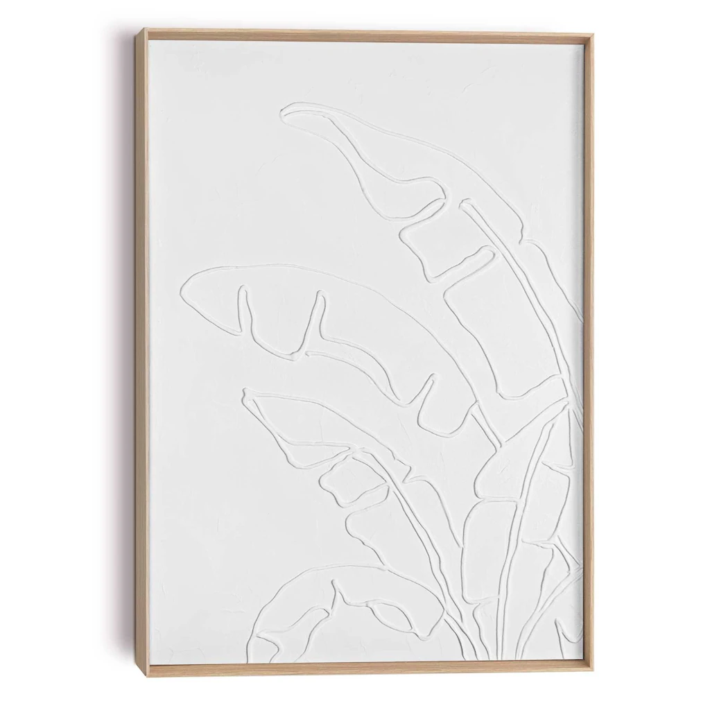 Reinders Wandbild "Palmblätterrelief", Wohnzimmer - Weiß - MDF - Blumen und günstig online kaufen