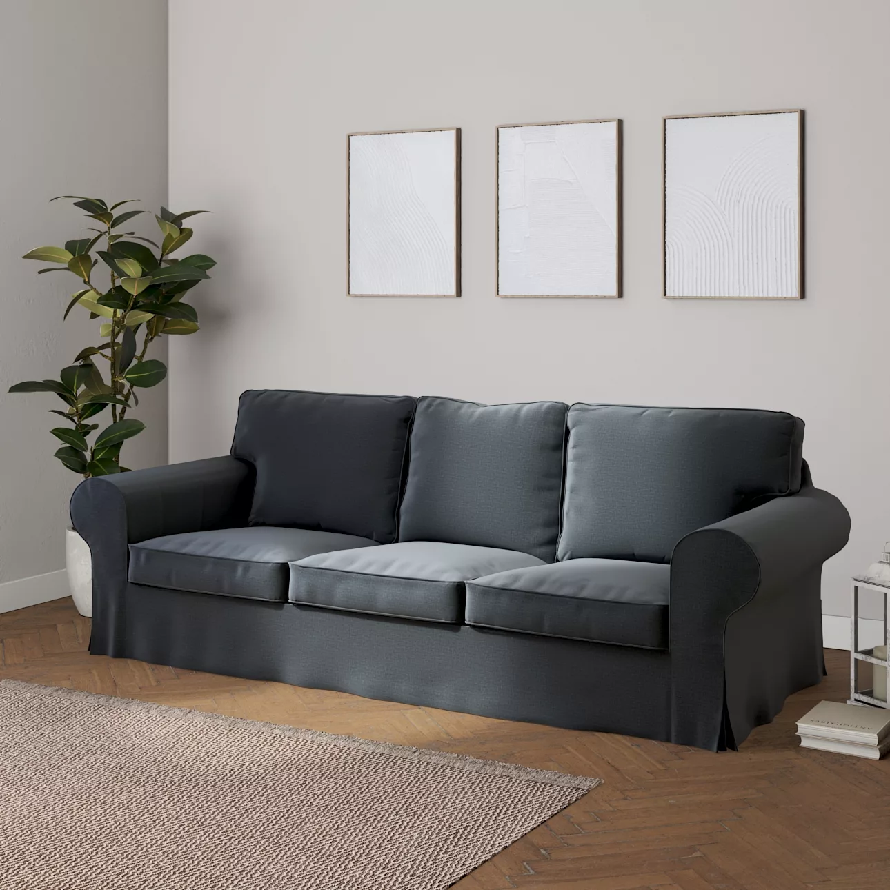 Bezug für Ektorp 3-Sitzer Schlafsofa, neues Modell (2013), graphite, 40cm x günstig online kaufen