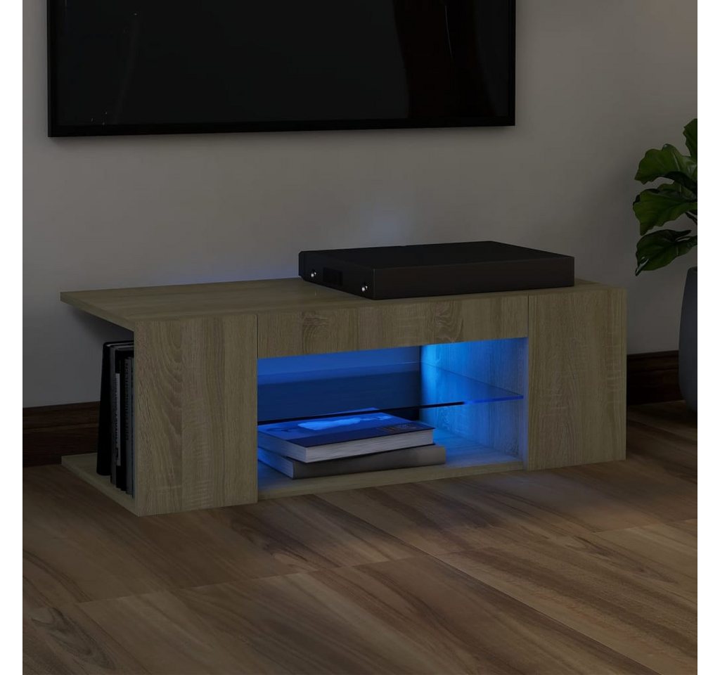 vidaXL TV-Schrank TV-Schrank mit LED Leuchten Sonoma Eiche 90x39x30 cm Lowb günstig online kaufen