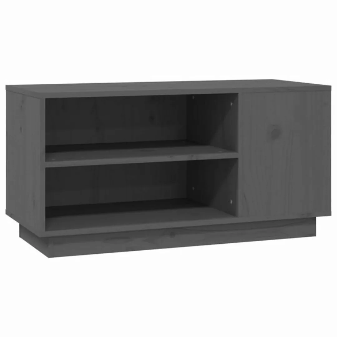 vidaXL TV-Schrank TV-Schrank Grau 80x35x40,5 cm Massivholz Kiefer Lowboard günstig online kaufen