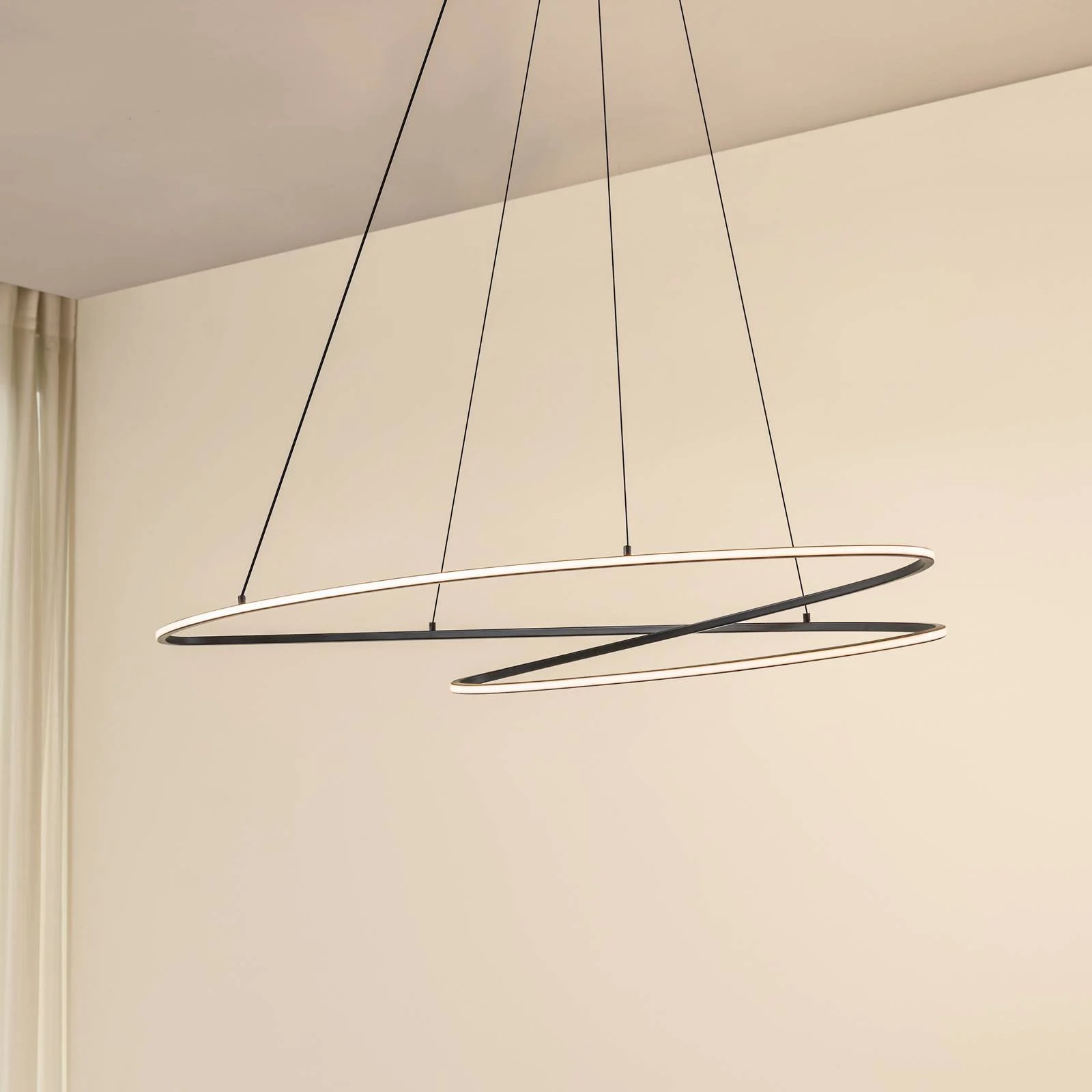 Lucande LED-Hängeleuchte Gavril, 100 cm, schwarz, dimmbar günstig online kaufen