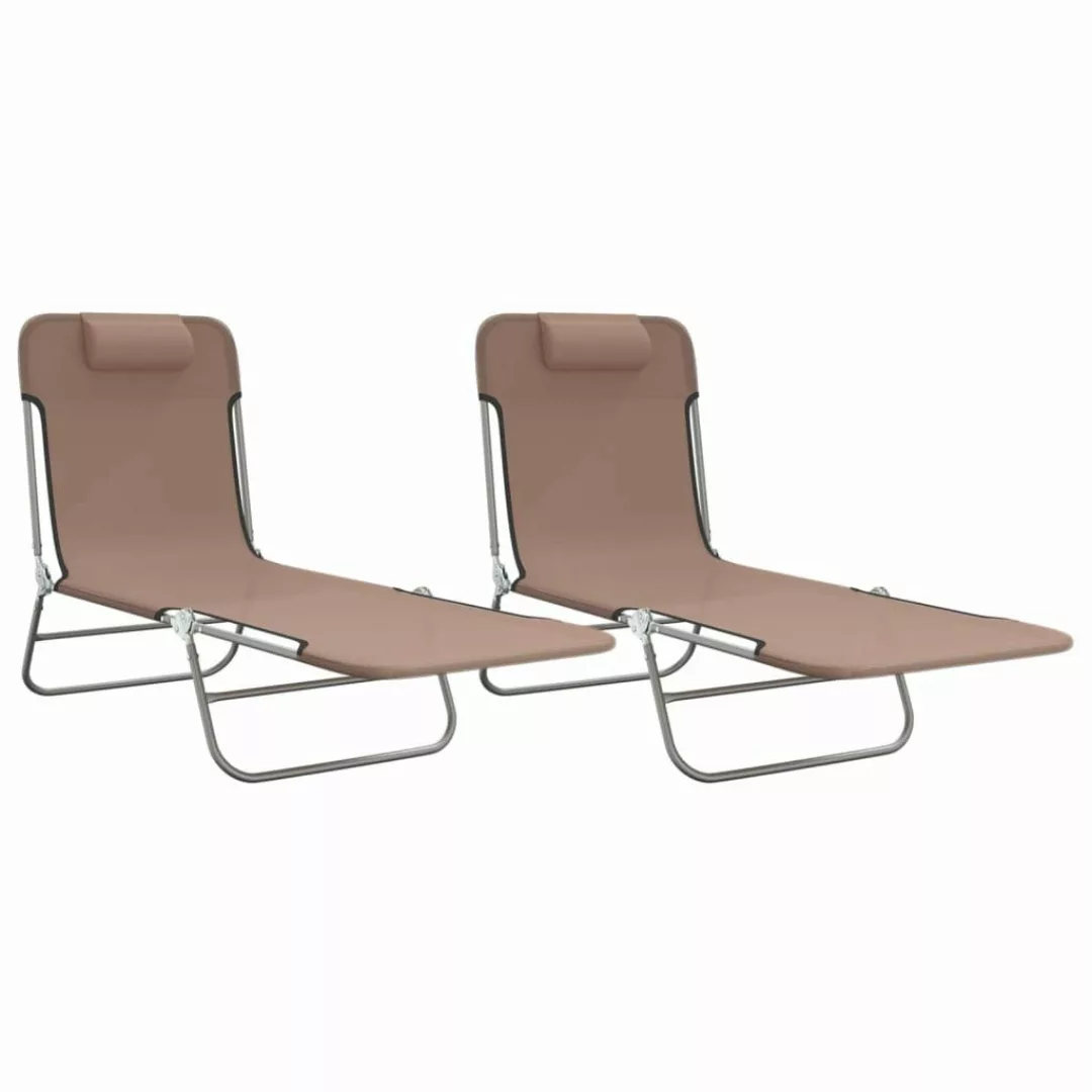 vidaXL Gartenliege Sonnenliegen Klappbar 2 Stk. günstig online kaufen