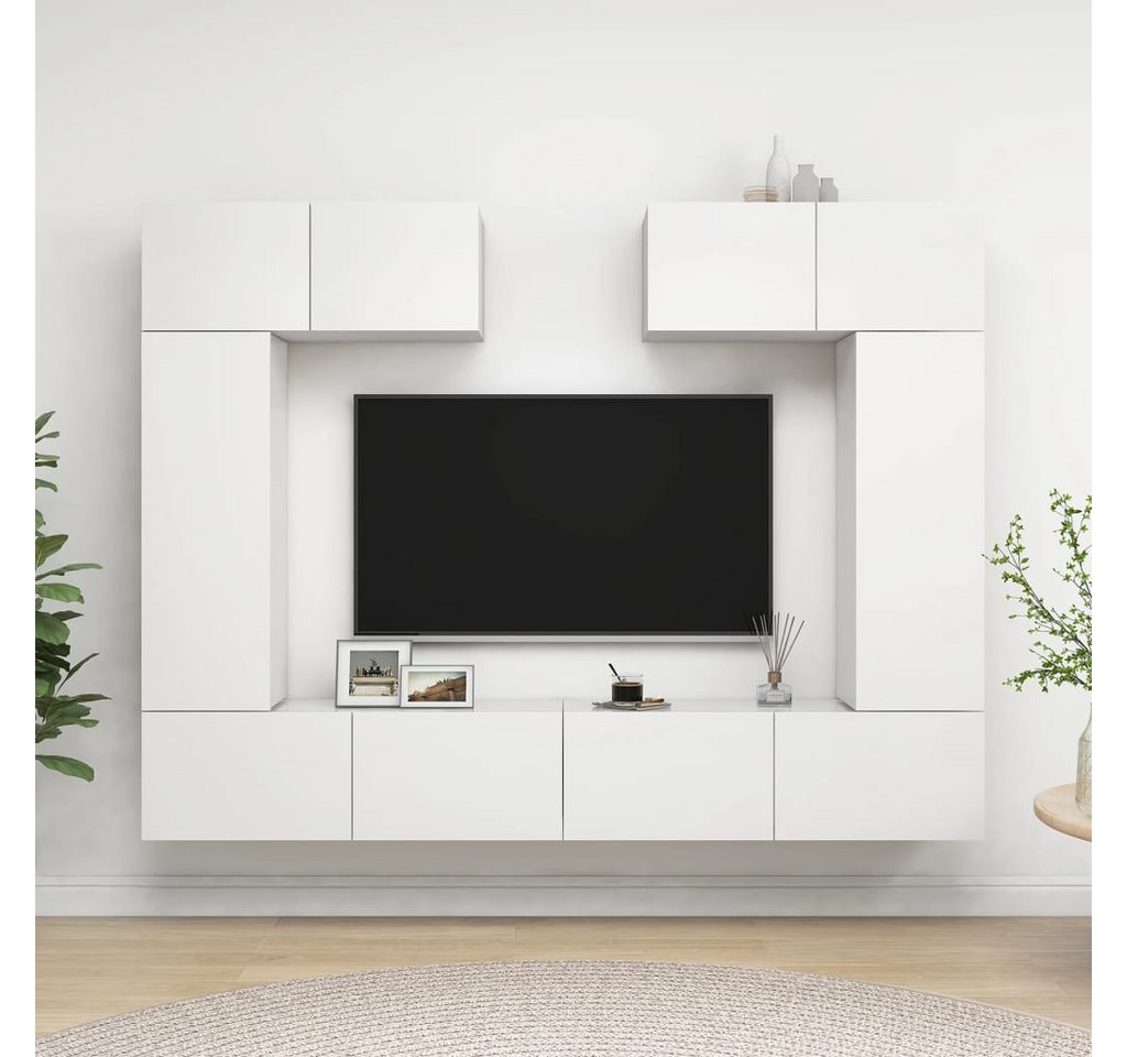 vidaXL TV-Schrank 6-tlg TV-Schrank-Set Weiß Spanplatte günstig online kaufen