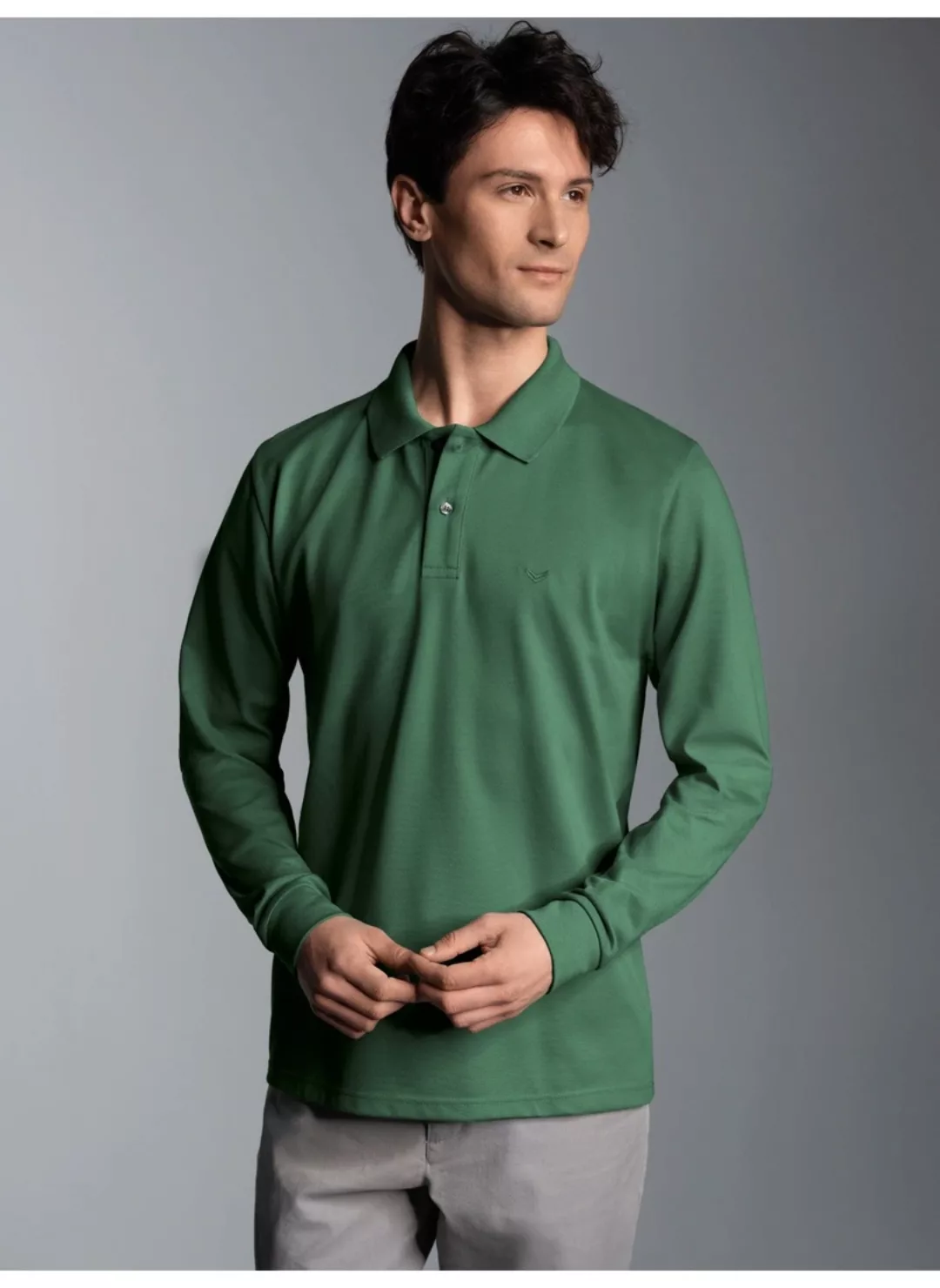 Trigema Poloshirt "TRIGEMA Langarm Poloshirt mit Armbündchen" günstig online kaufen