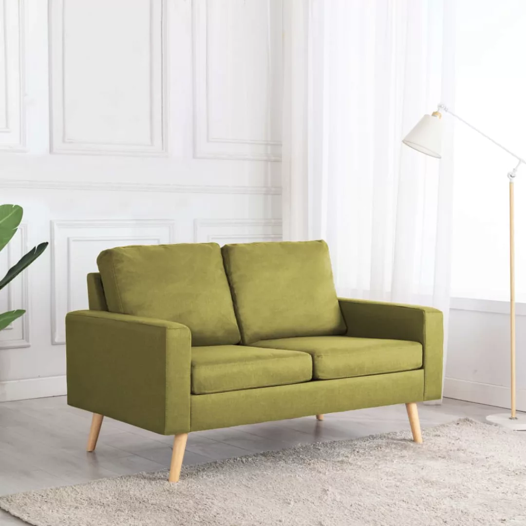 vidaXL Sofa 2-Sitzer-Sofa Grün Stoff Couch günstig online kaufen