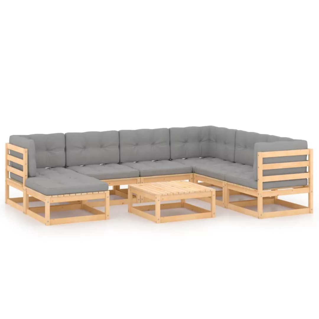 7-tlg. Garten-lounge-set Mit Kissen Kiefer Massivholz günstig online kaufen