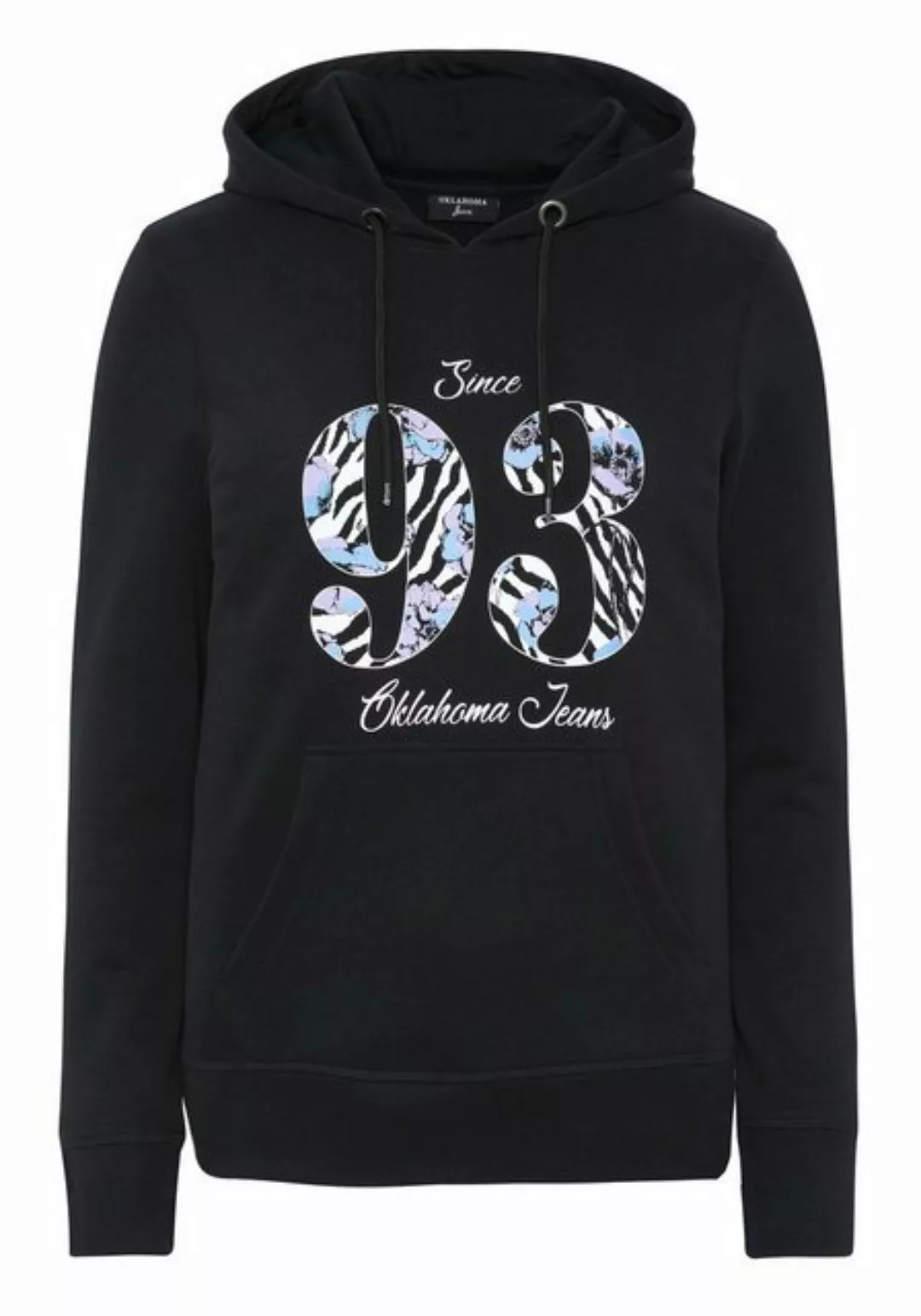 Oklahoma Jeans Kapuzensweatshirt mit gemustertem 93-Motiv günstig online kaufen