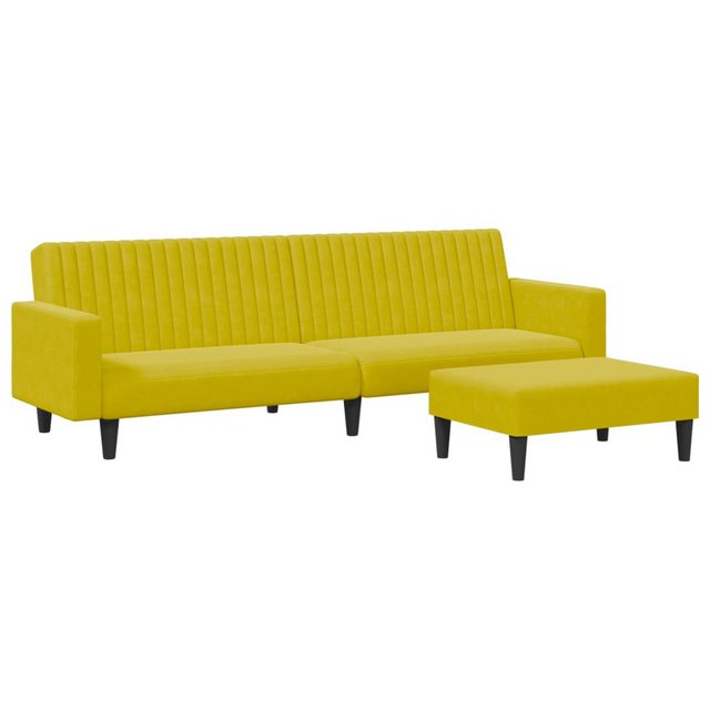 vidaXL Sofa, 2-tlg. Sofagarnitur Gelb Samt günstig online kaufen