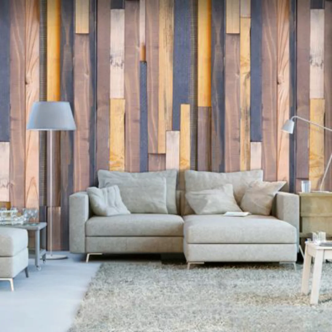artgeist Fototapete Holz-Allianz mehrfarbig Gr. 50 x 1000 günstig online kaufen