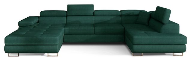 DB-Möbel Ecksofa "PERFECT" U-Form Samt mit Schlaffunktion und Bettkasten. günstig online kaufen
