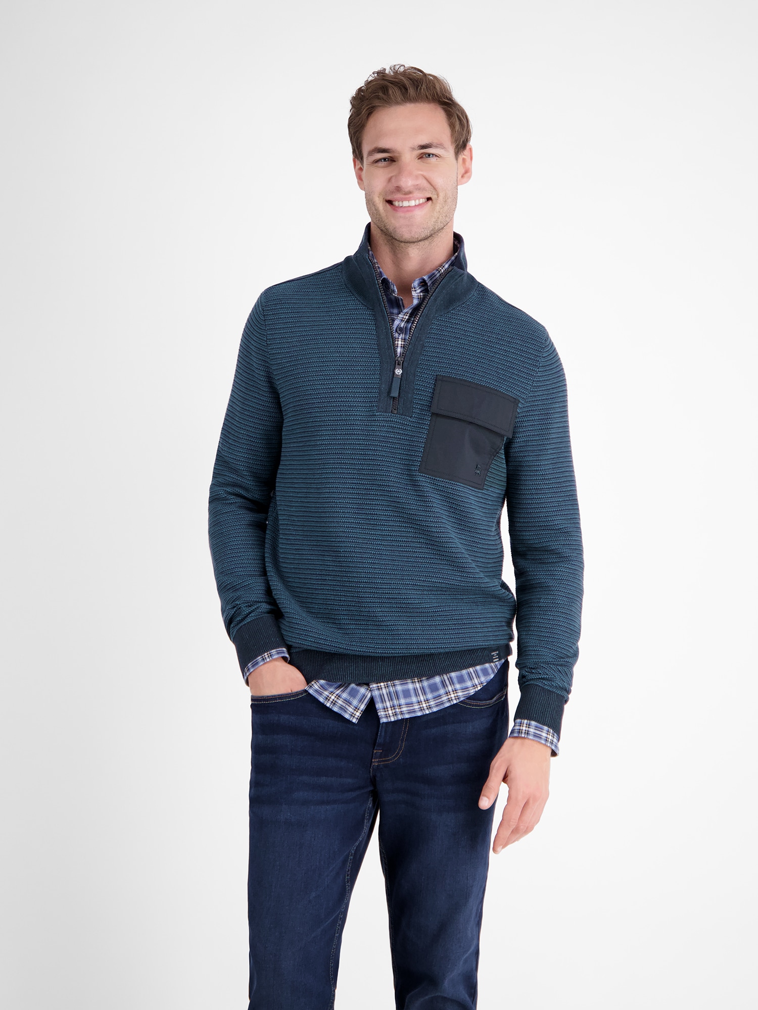 LERROS Strickpullover "LERROS Stricktroyer in Strukturstrick" günstig online kaufen