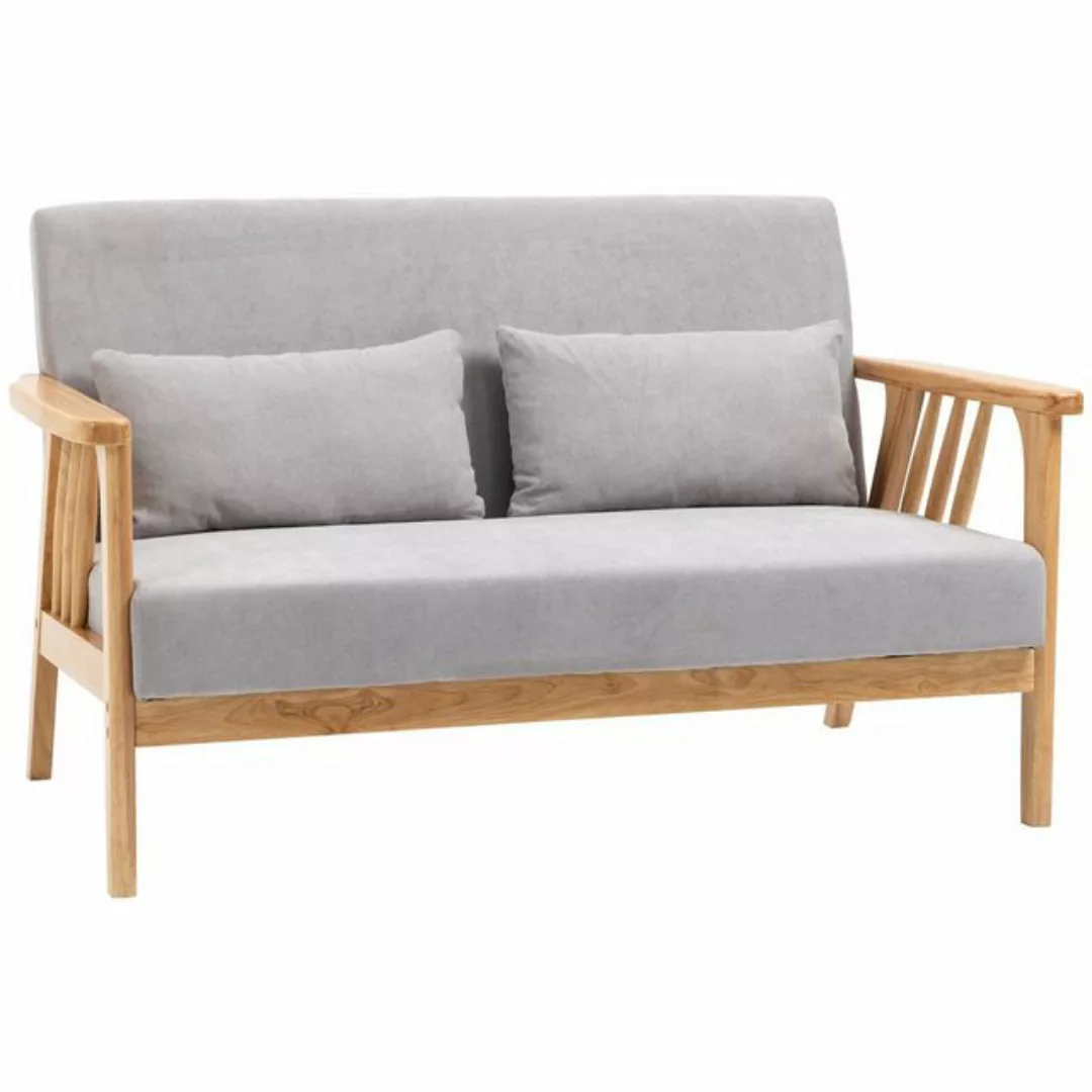 HOMCOM 2-Sitzer Zweisitzer Doppelsofa mit Armlehne, Loveseat mit Samtoptik, günstig online kaufen