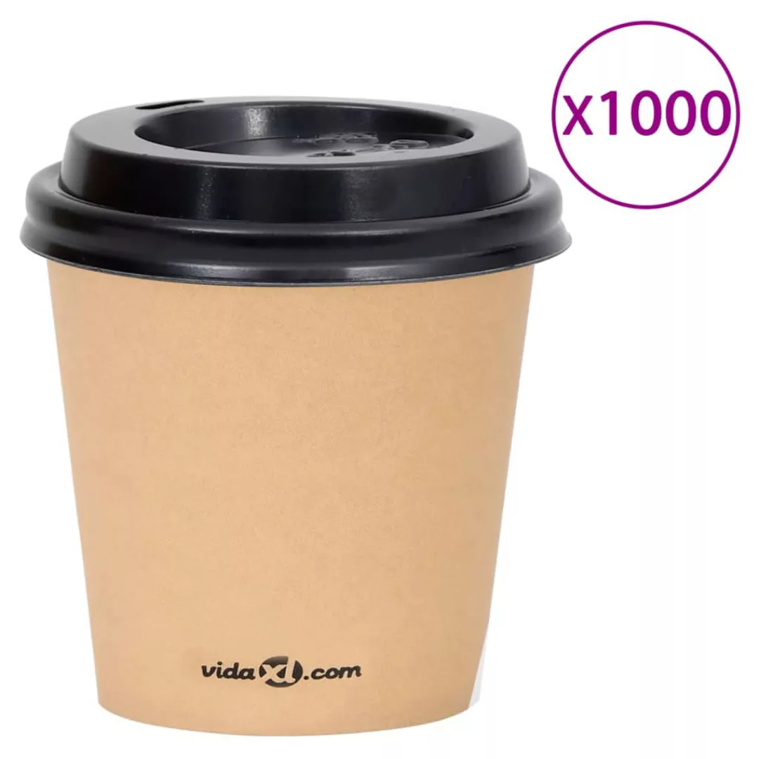 Kaffee-pappbecher Mit Deckeln 1000 Stk. 120 Ml Braun günstig online kaufen