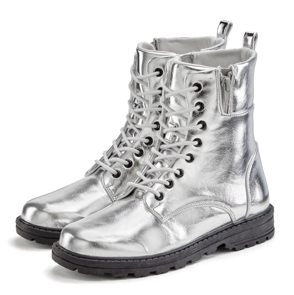 LASCANA Stiefelette, im angesagten Metallic-Look, Stiefel, Boots VEGAN günstig online kaufen