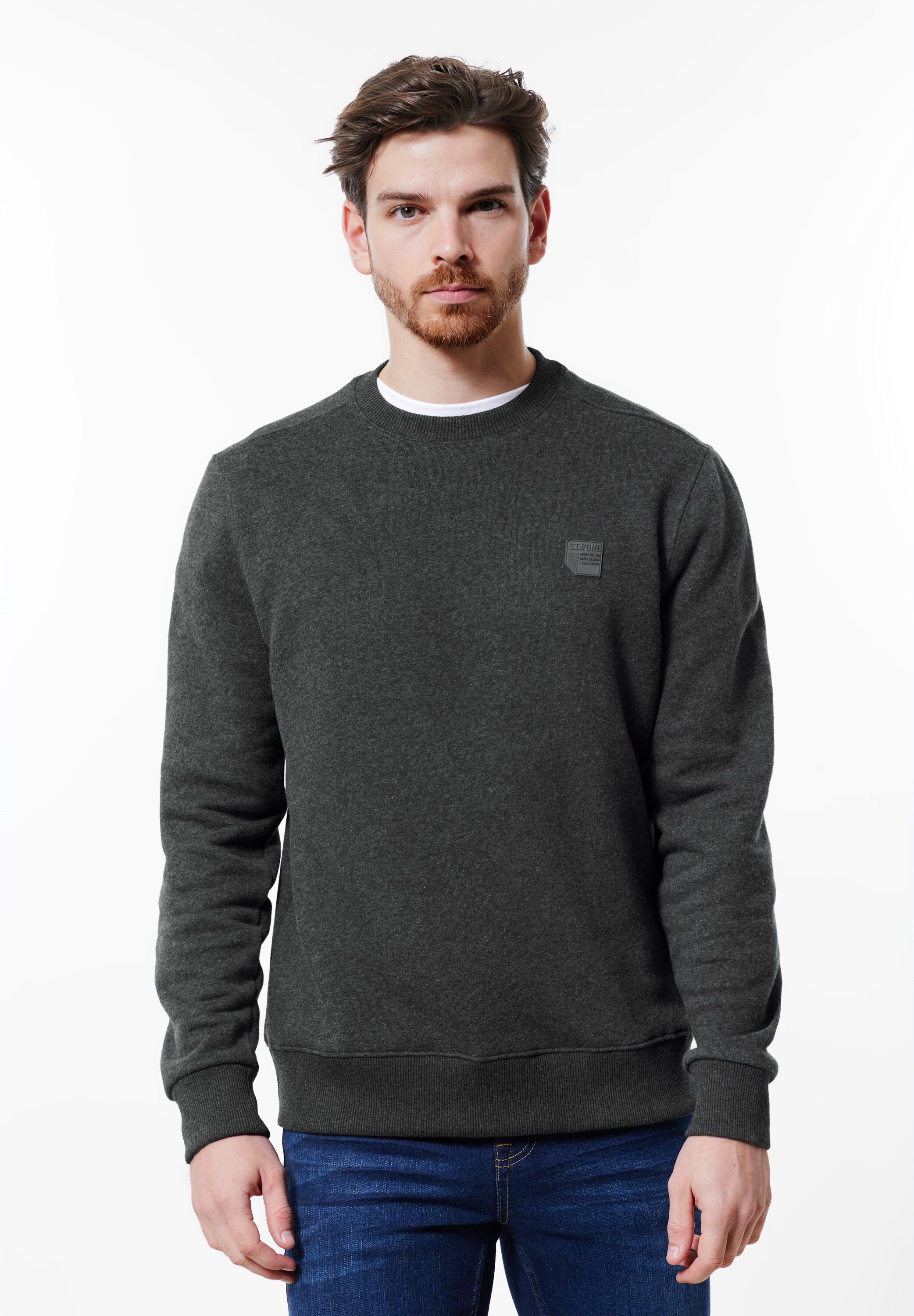 STREET ONE MEN Sweatshirt, in Melange Optik günstig online kaufen
