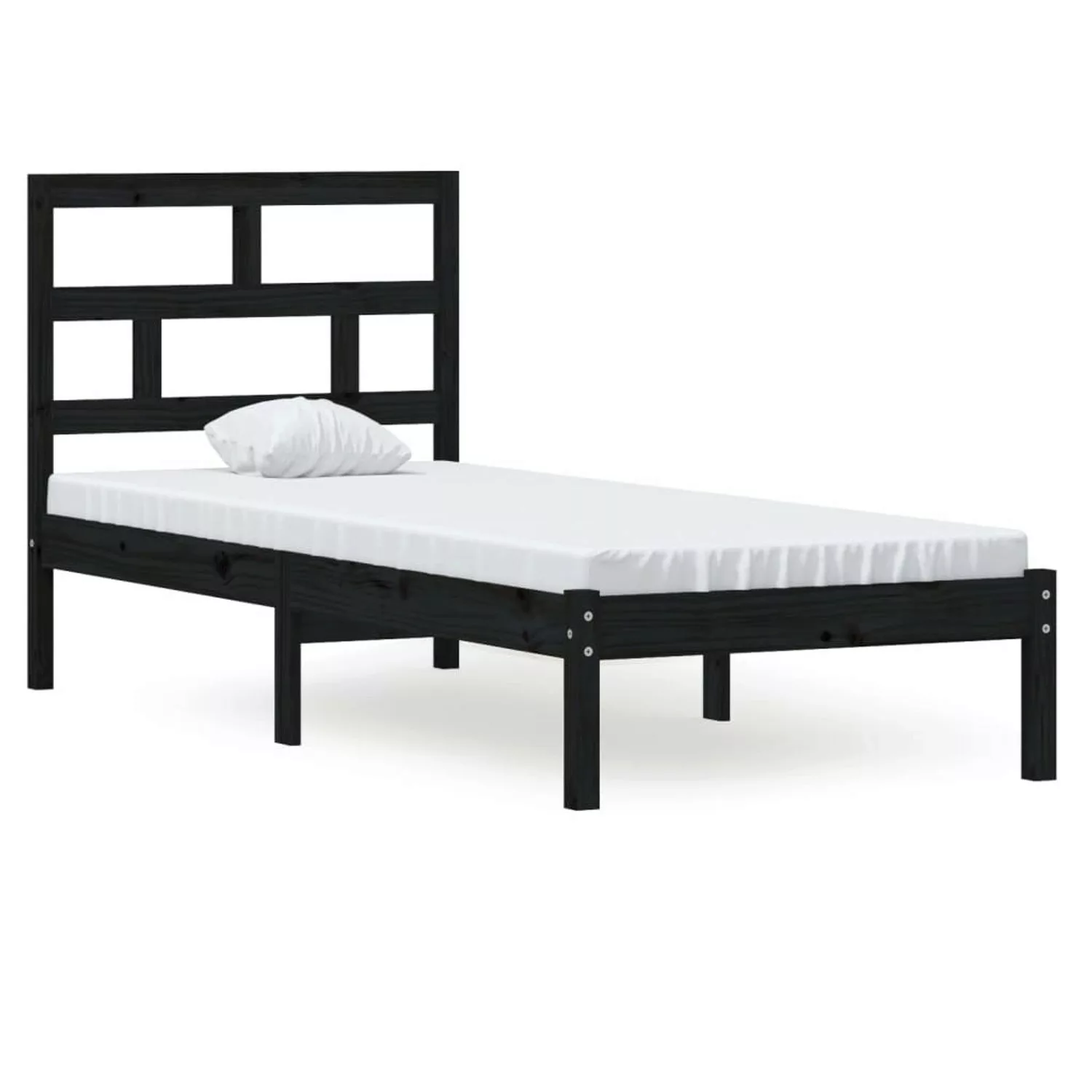 Vidaxl Massivholzbett Schwarz 75x190 Cm 2ft6 Small Single günstig online kaufen