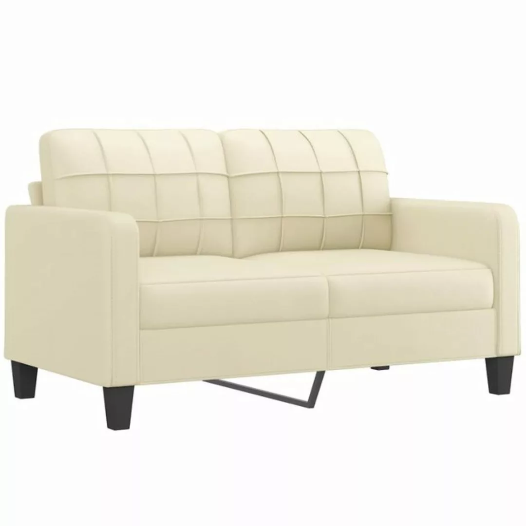 vidaXL Sofa 2-Sitzer-Sofa Couch Creme 140 cm Kunstleder günstig online kaufen