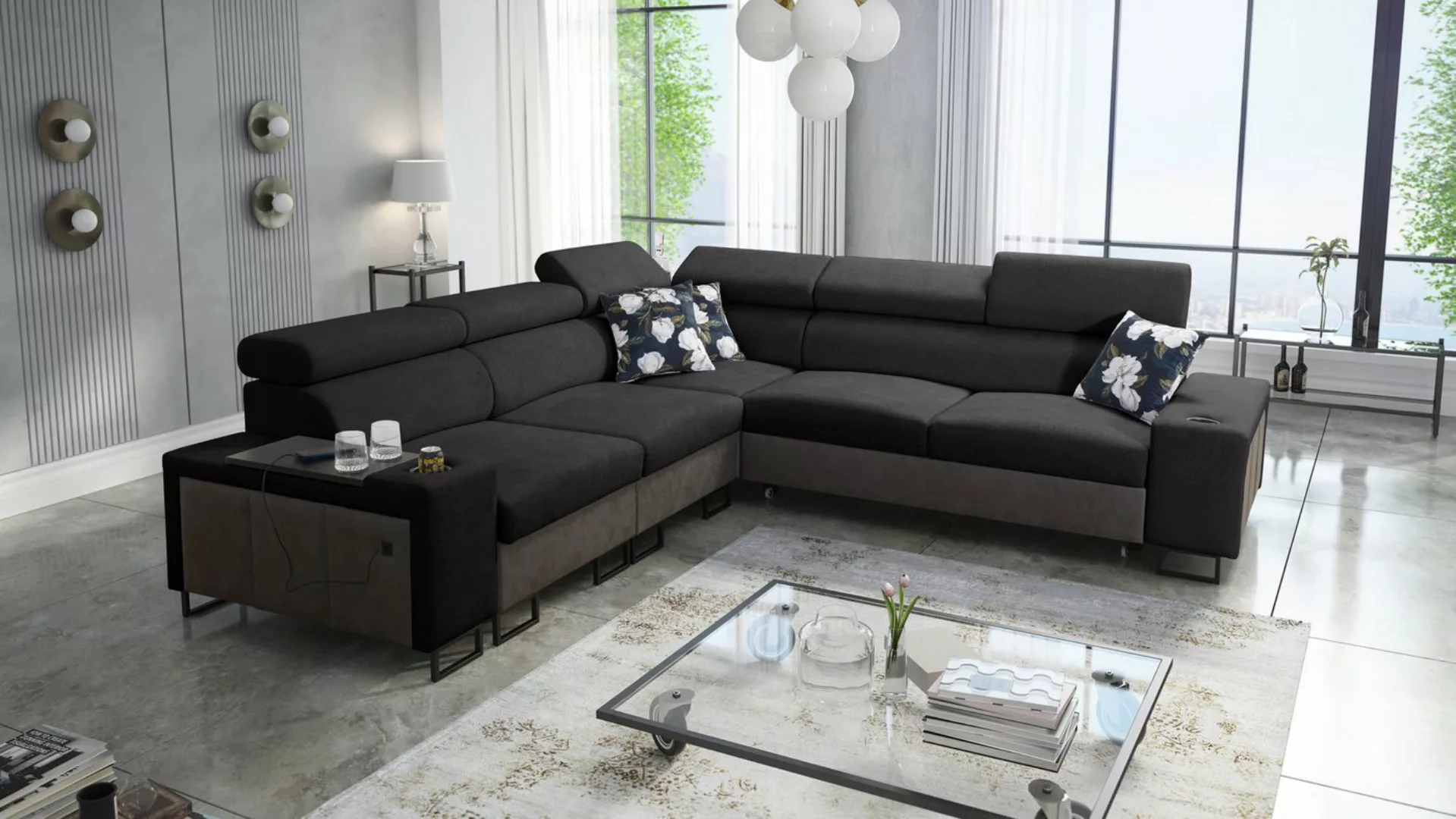 Kaiser Möbel Ecksofa Ecksofa mit Schlaffunktion MELODY III, modern, luxuriö günstig online kaufen