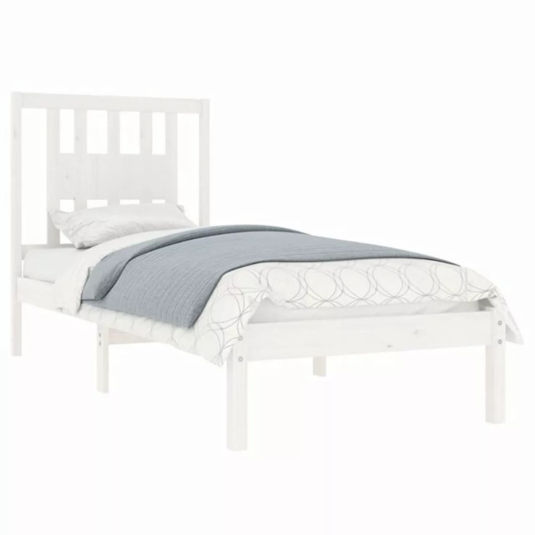 vidaXL Bett Massivholzbett Weiß 90x190 cm günstig online kaufen