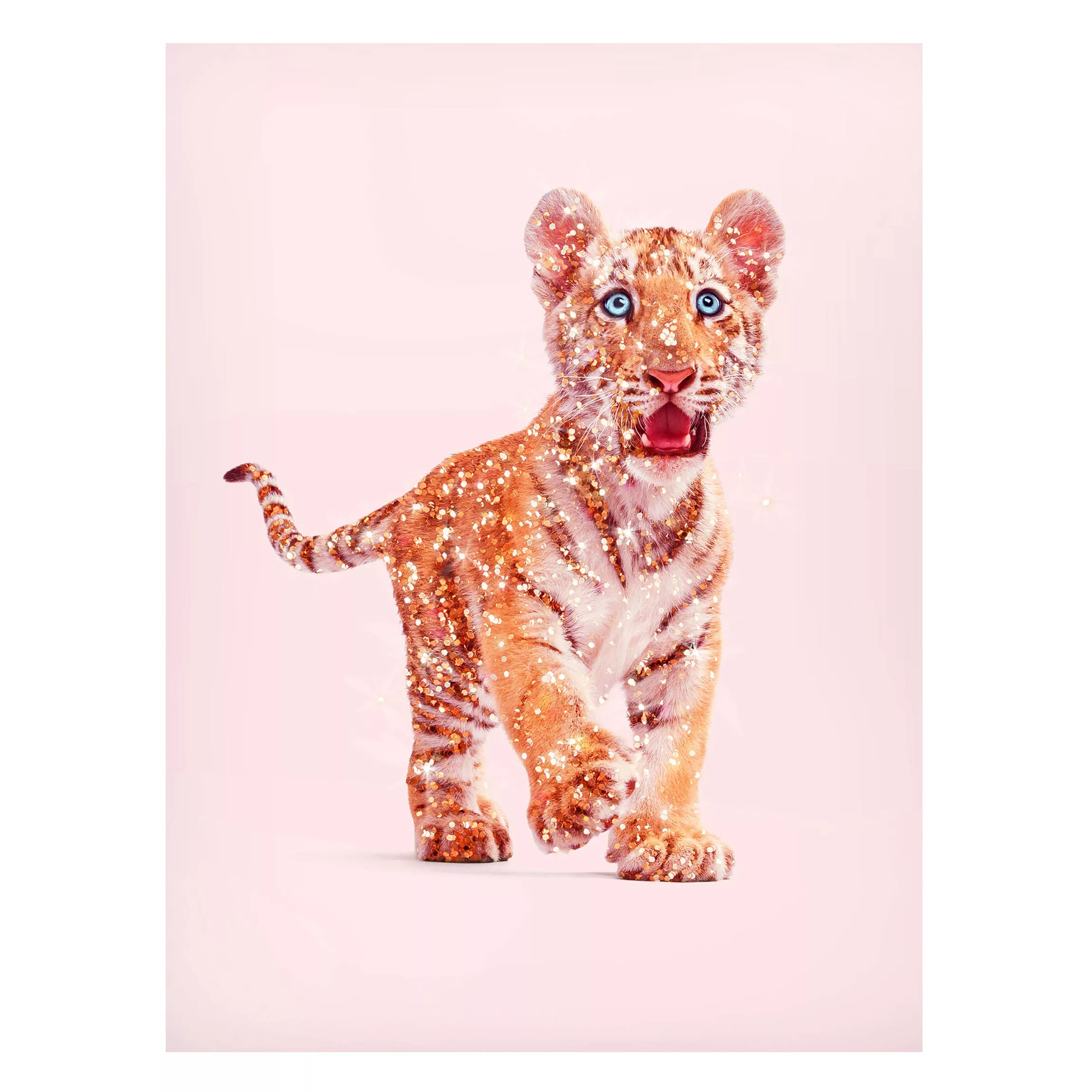 Magnettafel Tiere - Hochformat 3:4 Tiger mit Glitzer günstig online kaufen