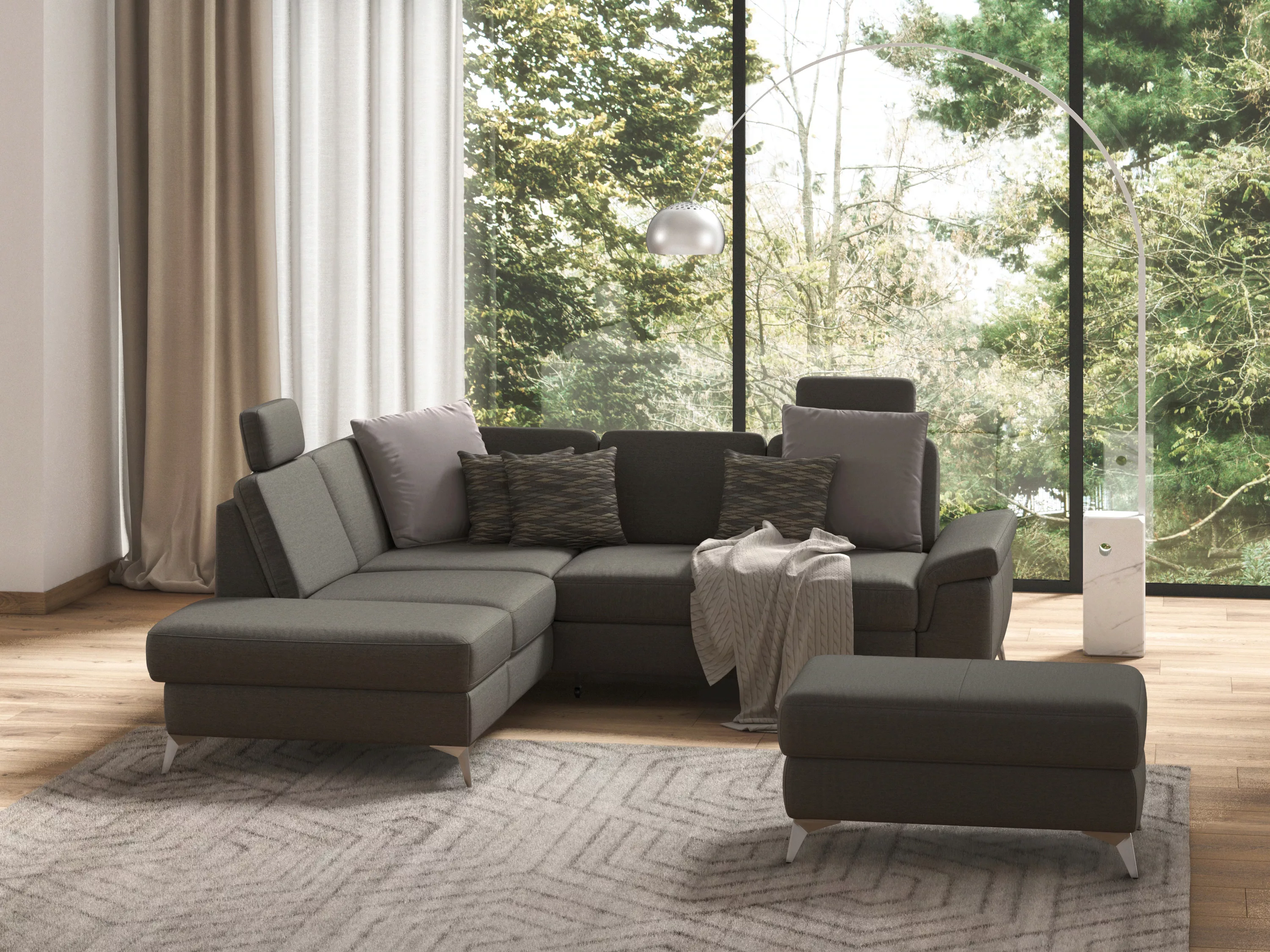 sit&more Ecksofa "Padua L-Form", inklusive Sitztiefenverstellung, Armteilfu günstig online kaufen
