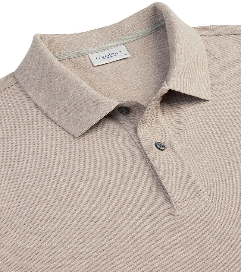 Profuomo Piqué Poloshirt Beige - Größe L günstig online kaufen
